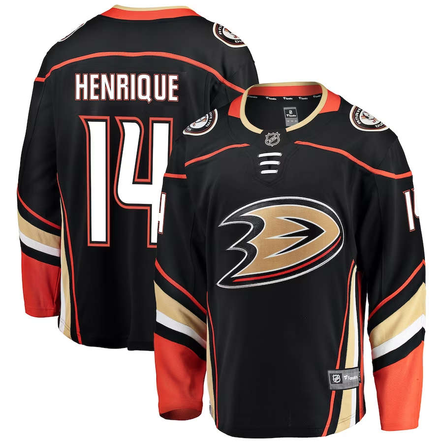 Men's Anaheim Ducks Adam Henrique #14 Black Breakaway Jersey